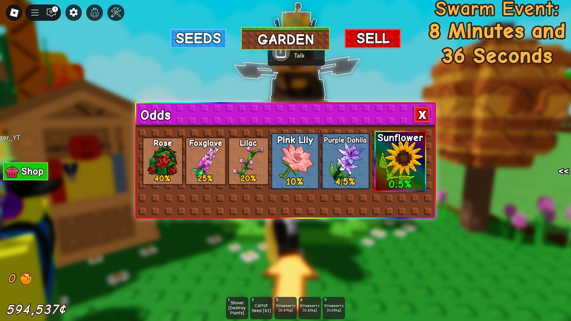 Foxglove drop chance (Image via Roblox)